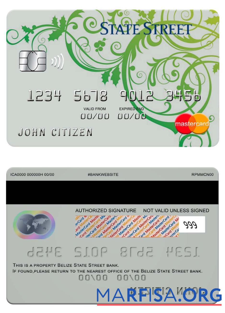 Downloadable Belize State Street bank mastercard sample